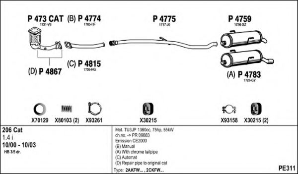 FENNO PE311 Exhaust System